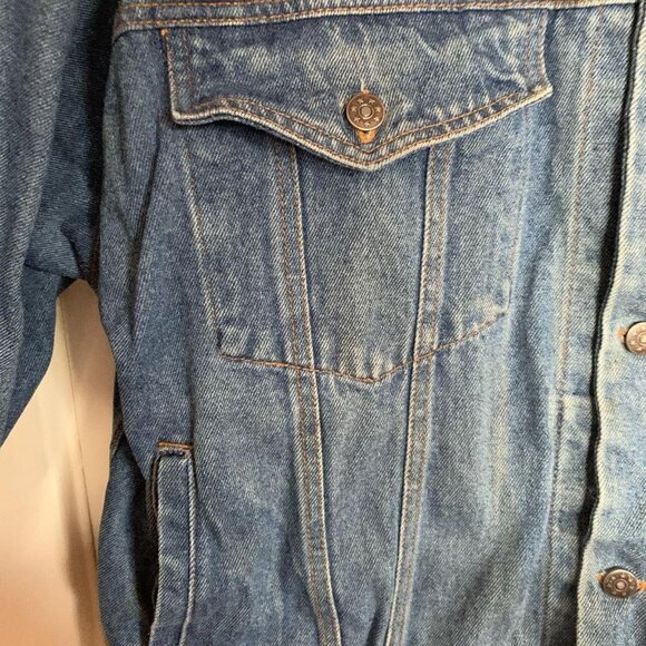 VTG 90's Denim Jean Jacket XL 100% Cotton Orca Whale Marine World Embroidery - Picture 2 of 5